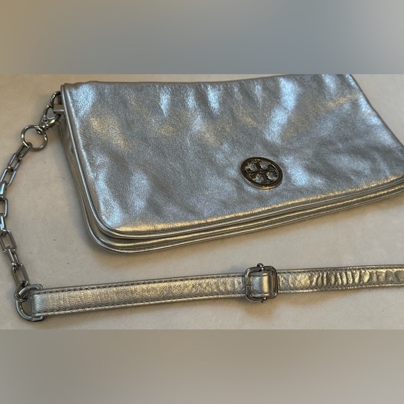 Tory Burch Silver Metallic Crossbody/Clutch Shoulder Bag - Picture 3 of 15